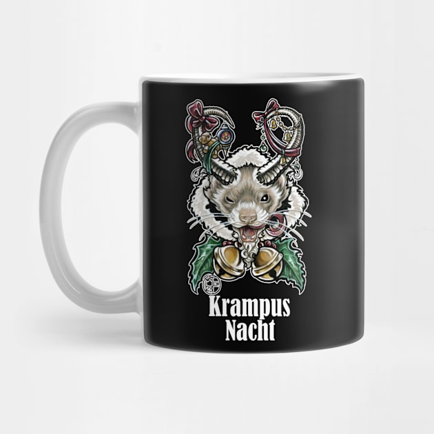 Krampus Ferret - Krampus Nacht - White Outlined Version by Nat Ewert Art